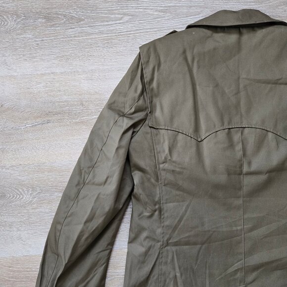 Italian Vintage Military Trench Coat 1981 with Removable Liner Size 46 (Small) - Picture 11 of 17
